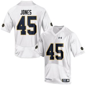 Notre Dame Fighting Irish Men's Jonathan Jones #45 White Under Armour Authentic Stitched College NCAA Football Jersey OJL1399MK